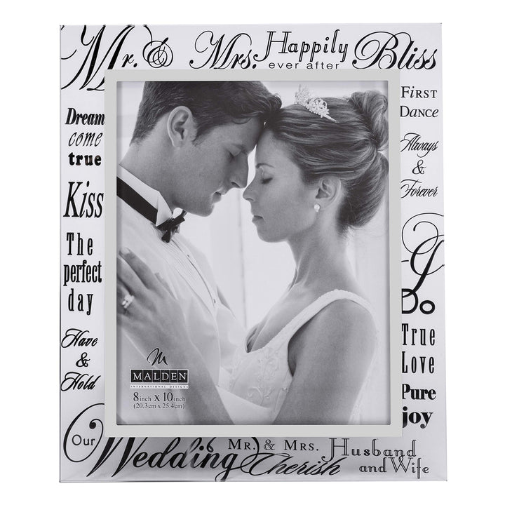 Malden International Designs Bilderrahmen Mr. & Mrs. Spiegelglas mit silberfarbenem Metallrand innen