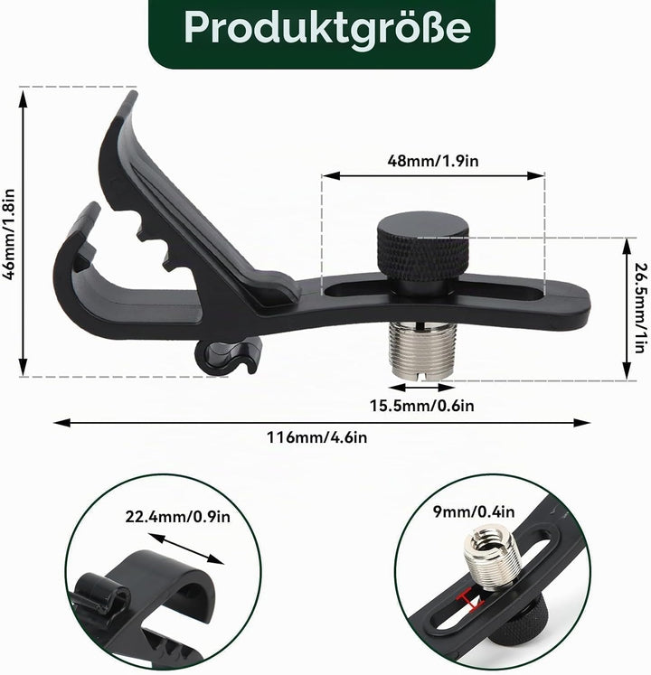 Trommel Mikrofon Klemme, 4,6x0,9x1,8 Zoll Universal Verstellbare Mikrofon Stossfester Halterung für
