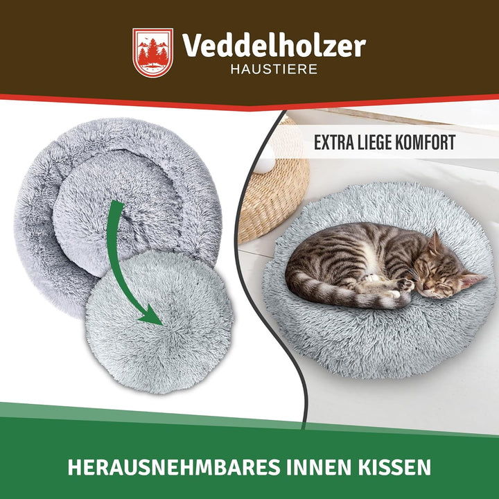 Veddelholzer Ø 70 cm M Hellgrau Hundebett Katzenbett Hundekissen Hundebetten in Mehreren Grössen Hun