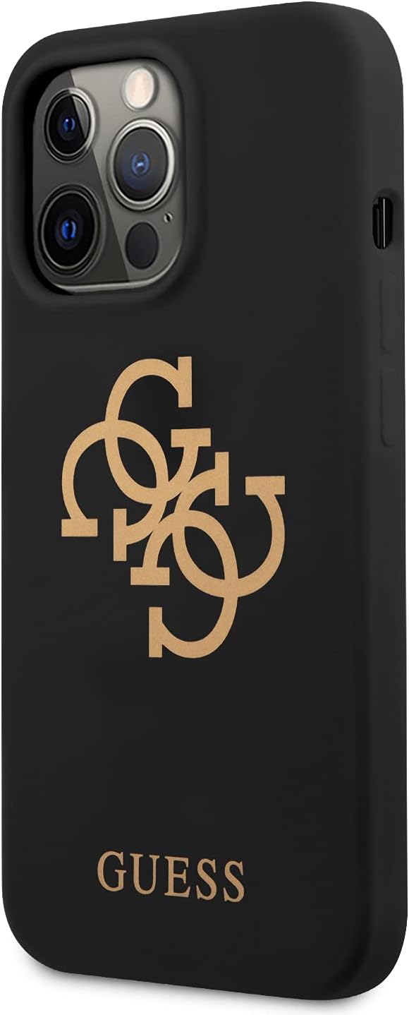 Guess GUHCP13XLS4GGBK Hülle für iPhone 13 Pro Max 6,7" schwarz Silicone 4G Logo, Rot