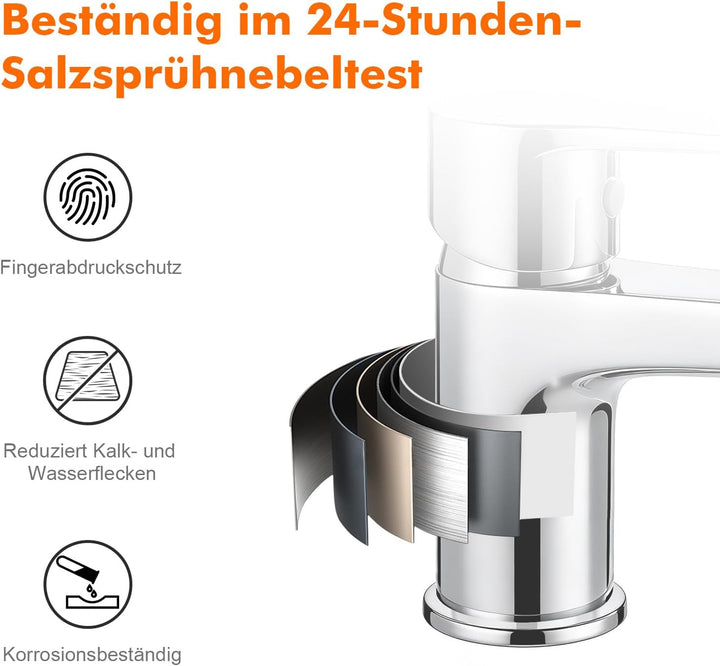 Ibergrif M11057 Wasserhahn Bad-Mischbatterie, Waschtischarmatur mit Geräuscharmem Keramischem Ventil