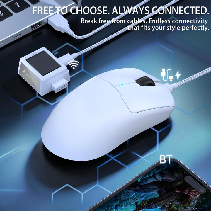 FREEWOLF X AJAZZ AJ159 V2 Kabellose Gaming-Maus, Hot-Swap-Akku, Tri-Mode (2,4G/Bluetooth/Kabelgebund