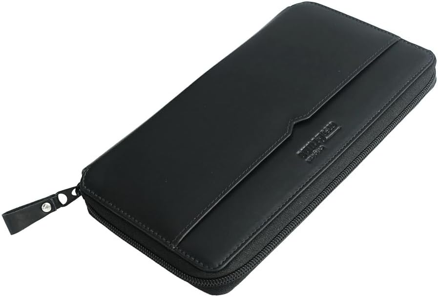 stilvoller Reise-Organizer Leder, Reisepass-Tasche Leder schwarz Reise-Passhülle, Reisemappe, Dokume