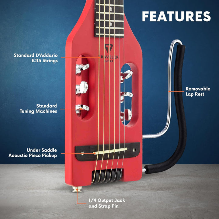 Traveler Guitar Ultra-Light, akustisch-elektrische Gitarre, Vintage rot (ULA VRDM), Vintage rot
