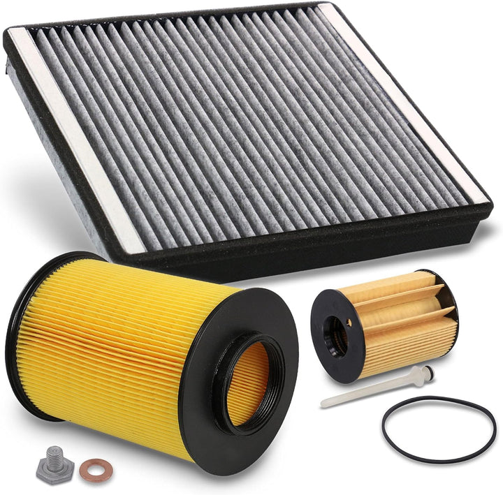 BESTPRICE Inspektionspaket Filterset mit 1x Ölfilter; 1x Luftfilter; 1x Innenraumfilter (Pollenfilte