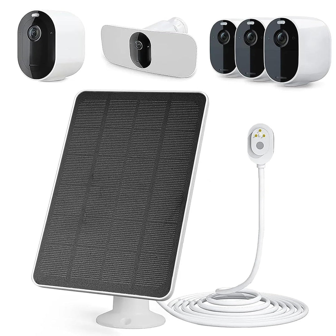 Solarpanel für Kamera 4W 5V w/ 360° verstellbare Halterung kompatibel mit Arlo Pro 4/Ultra 2/Pro 3/U