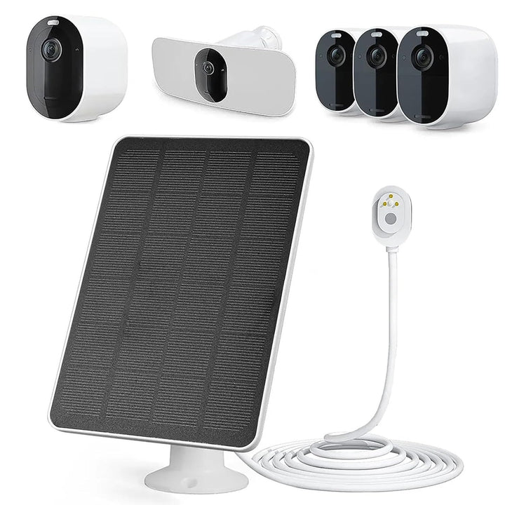 Solarpanel für Kamera 4W 5V w/ 360° verstellbare Halterung kompatibel mit Arlo Pro 4/Ultra 2/Pro 3/U