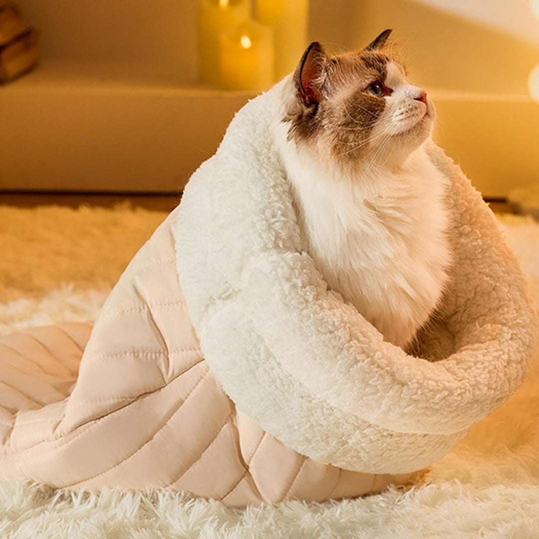 Katzenschlafsack, Haustierkuschelbett, Halbgeschlossenes Haustierschlafbett, Gemütliche Katzenbetten