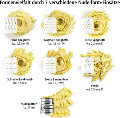 ROMMELSBACHER Elektrische Nudelmaschine PM 220 – bis zu 800 g , integrierte Waage, gesteuerte Wasser