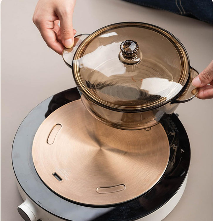 Grouarty 27,9 cm Wärme-Diffusorplatte, Edelstahl, Koch-Induktions-Adapter, Dimmerplatte für Elektro-