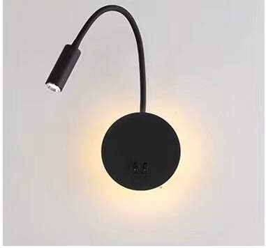 Budbuddy LED Leselampen Schwarz Leselicht mit Schalter Modern Bettleuchten Bettlampe Wandleuchte Inn