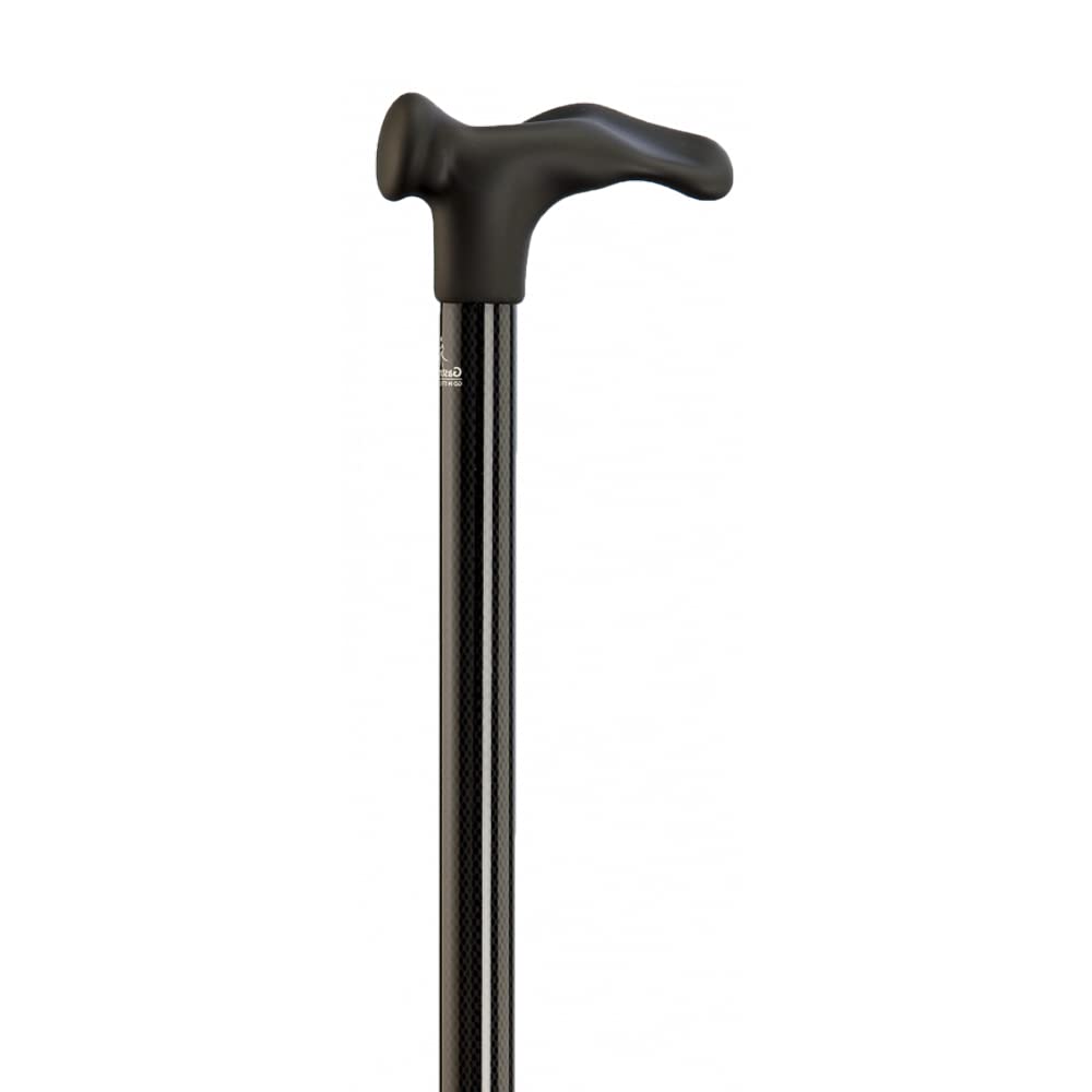 Designer Gehstock Gehhilfe Carbon Comfort-Stock rechts oder Links schwarz linke Hand, linke Hand