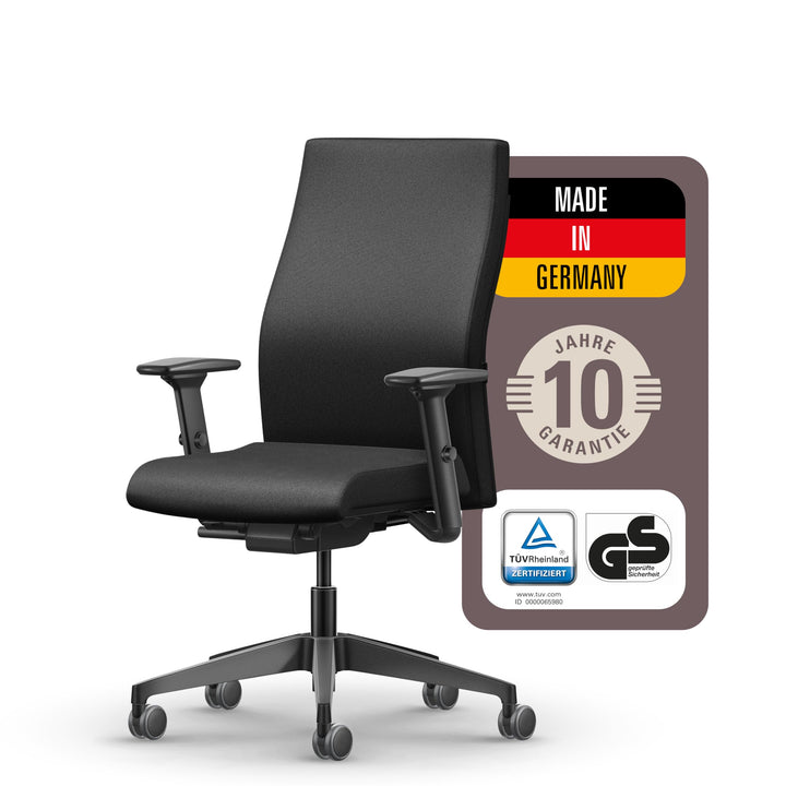 Interstuhl Edge Soft Ergonomischer Bürostuhl – Schreibtischstuhl mit 10 Jahren Garantie, Made in Ger