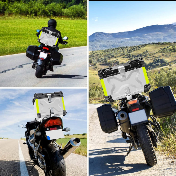 VOKKA Topcase Motorrad, 45L Wasserdicht Topcase für Roller, für Lagerung Helm, Motorradkoffer mit Si