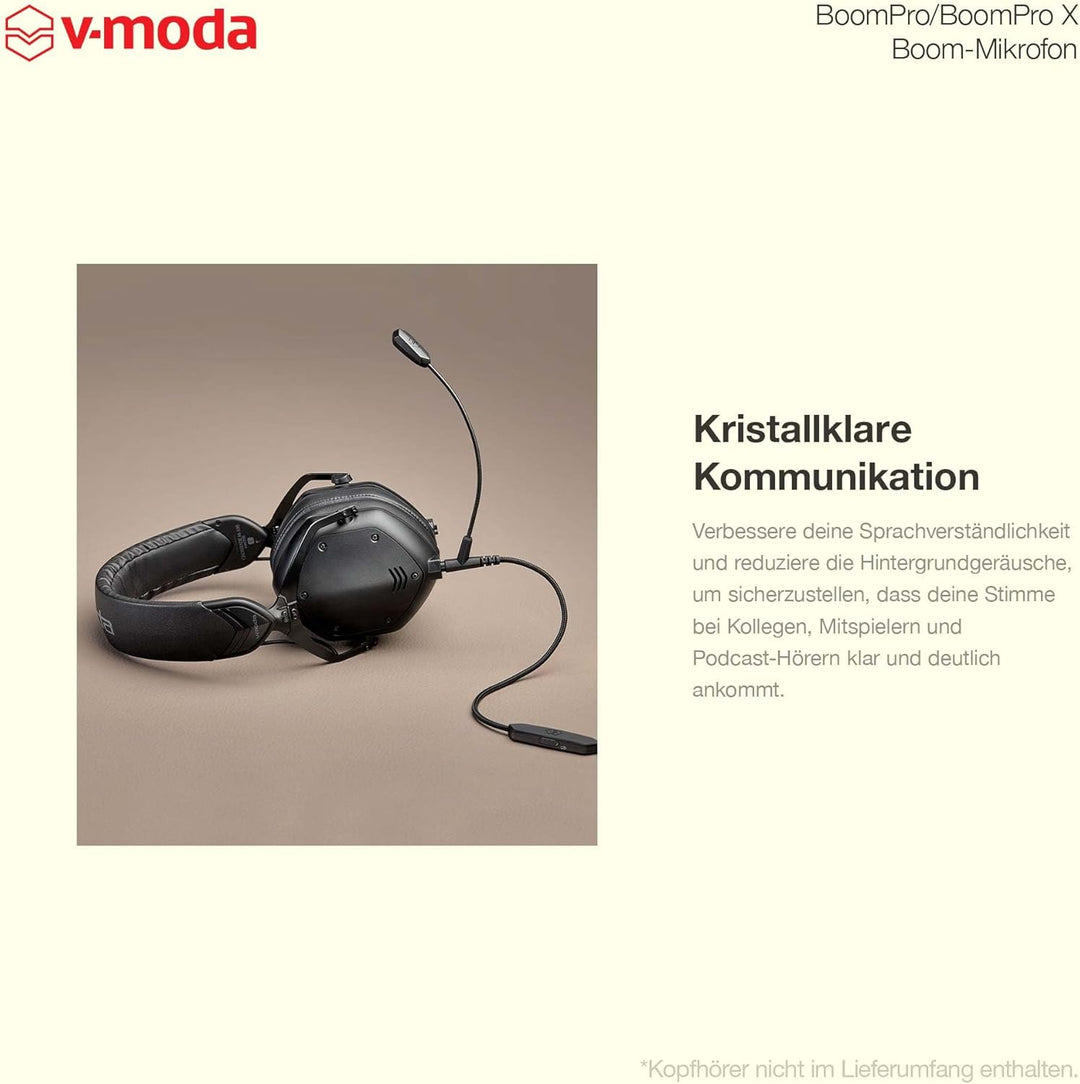 V-MODA BoomPro X Mikrofon für Gespräche, Remote-Arbeiten und Gaming, Black, One size Single V-MODA B
