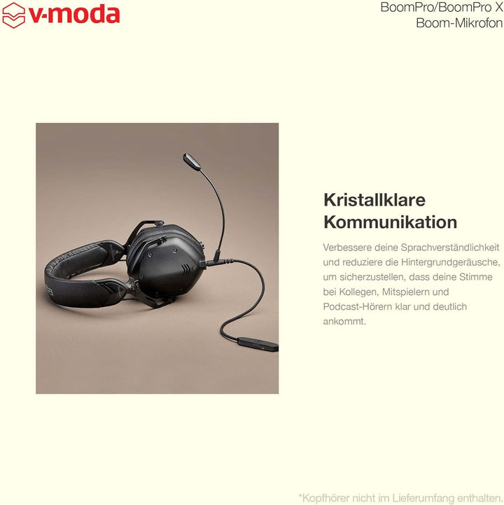 V-MODA BoomPro X Mikrofon für Gespräche, Remote-Arbeiten und Gaming, Black, One size Single V-MODA B