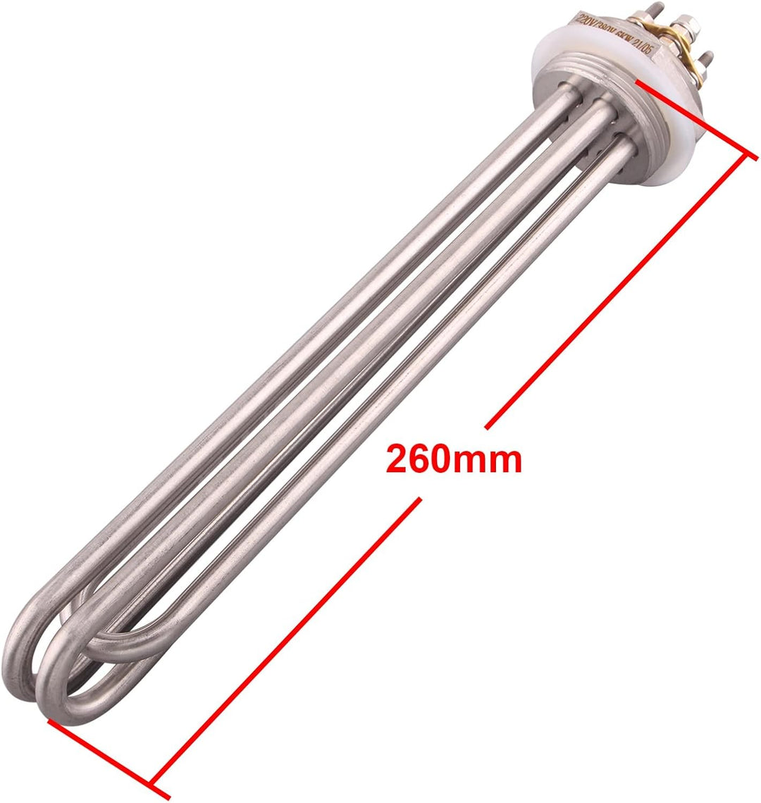 DERNORD 1-1/2 Zoll Heizelement U Typ Elektrische Brühwasser Heizung BSP Gewinde Edelstahlflansch (22