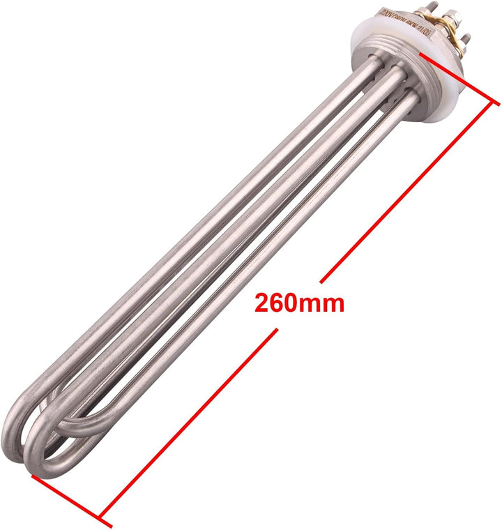 DERNORD 1-1/2 Zoll Heizelement U Typ Elektrische Brühwasser Heizung BSP Gewinde Edelstahlflansch (22