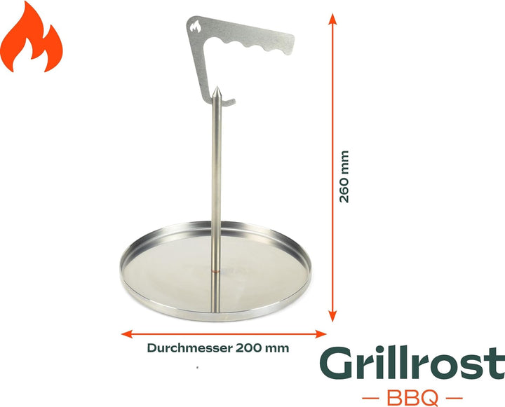 Grillrost.com Das Original Edelstahl Spiessturm mit Wanne - für Grill Smoker und Backofen