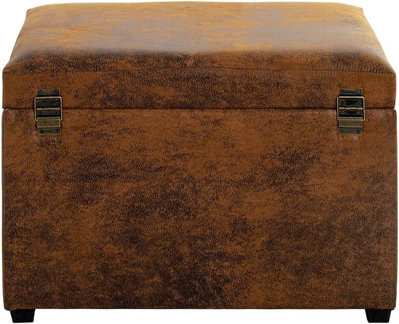 HAKU Möbel Sitztruhe, MDF, Vintage-braun, T 39 x B 58 x H 42 cm, Vintage-braun