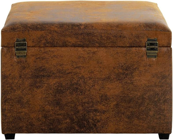 HAKU Möbel Sitztruhe, MDF, Vintage-braun, T 39 x B 58 x H 42 cm, Vintage-braun