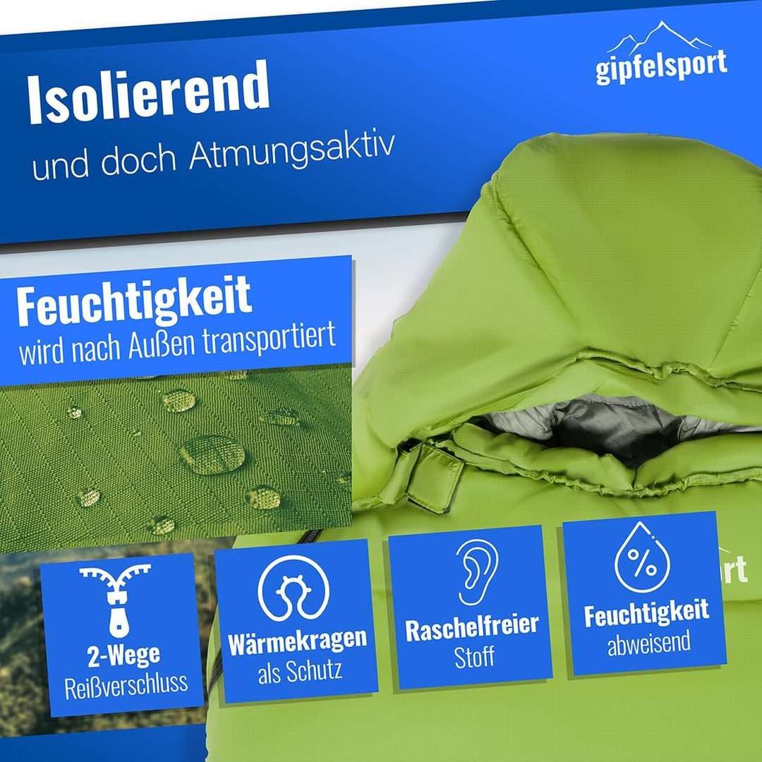 Gipfelsport Ultraleicht Schlafsack 4 Jahreszeiten [-20°C bis 15°C] Ultralight Sleeping Bag | Ultrale