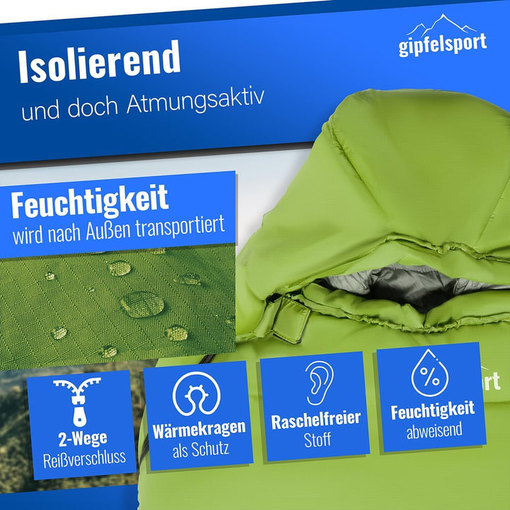 Gipfelsport Ultraleicht Schlafsack 4 Jahreszeiten [-20°C bis 15°C] Ultralight Sleeping Bag | Ultrale