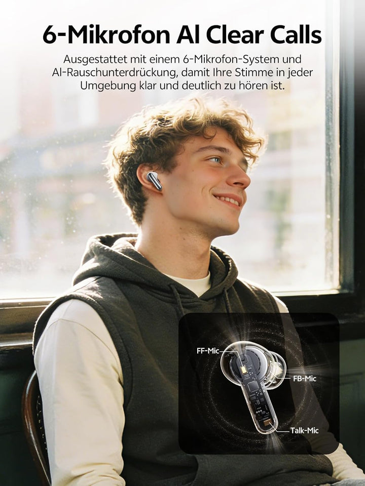 QCY Melobuds N20 In Ear Kopfhörer Bluetooth Noise Cancelling,Bluetooth kopfhörer mit -50dB Adaptive