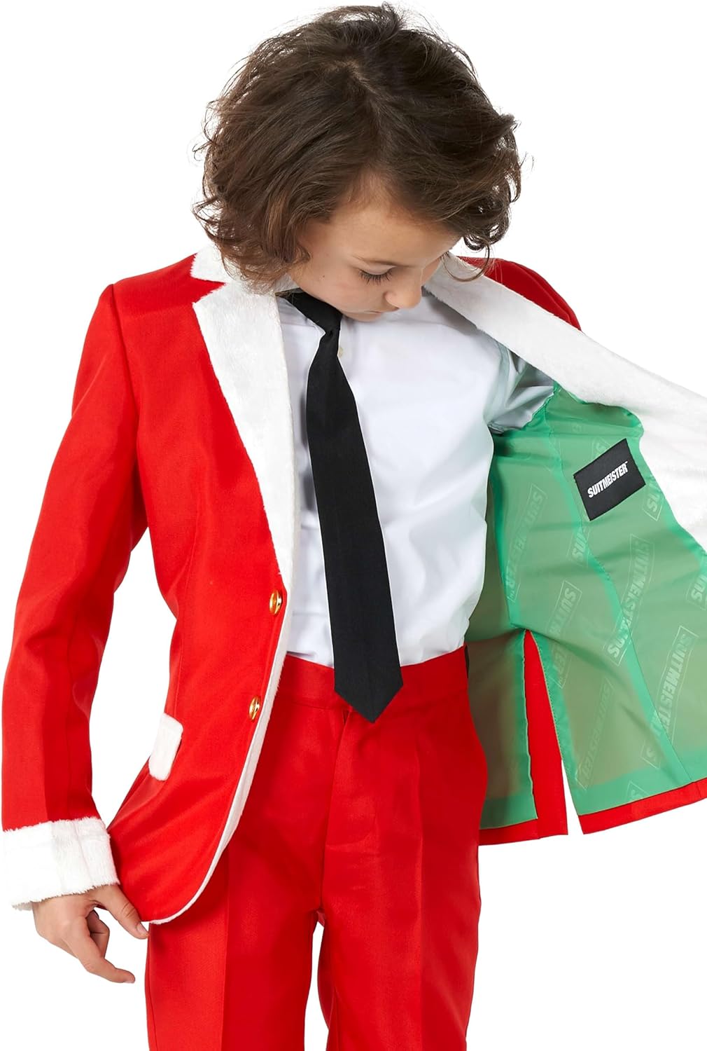 Suitmeister Weihnachtsanzug für Jungen - lustige hässliche Weihnachtskleidung mit echten Lichterner