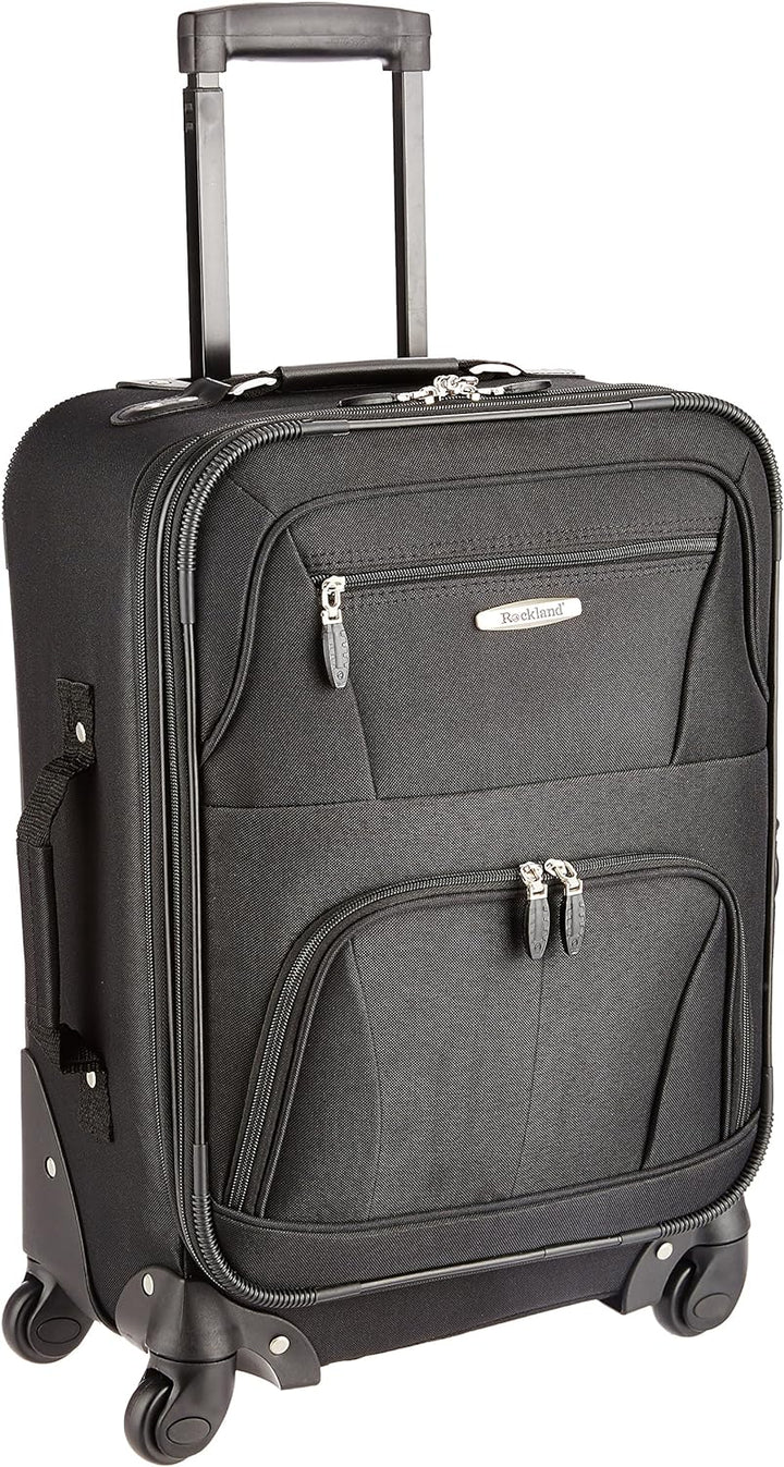Rockland Luggage 19 Inch Erweiterbarer Spinner Carry On, Schwarz, Einheitsgrösse, 48,3 cm erweiterba