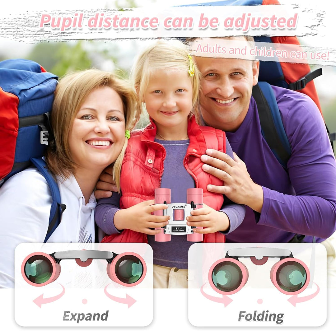 USCAMEL Fernglas für Kinder, Kompakt 8×21 Fernglas Erwachsene, Mini Reisen Fernglas für Vogelbeobach