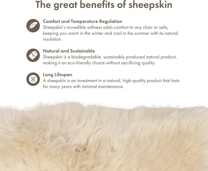 Nordic Sheep Lammfell Sitzauflage 40x40 cm, 4er Pack, Beige | Echtes Lammfell auf einer Seite, ideal