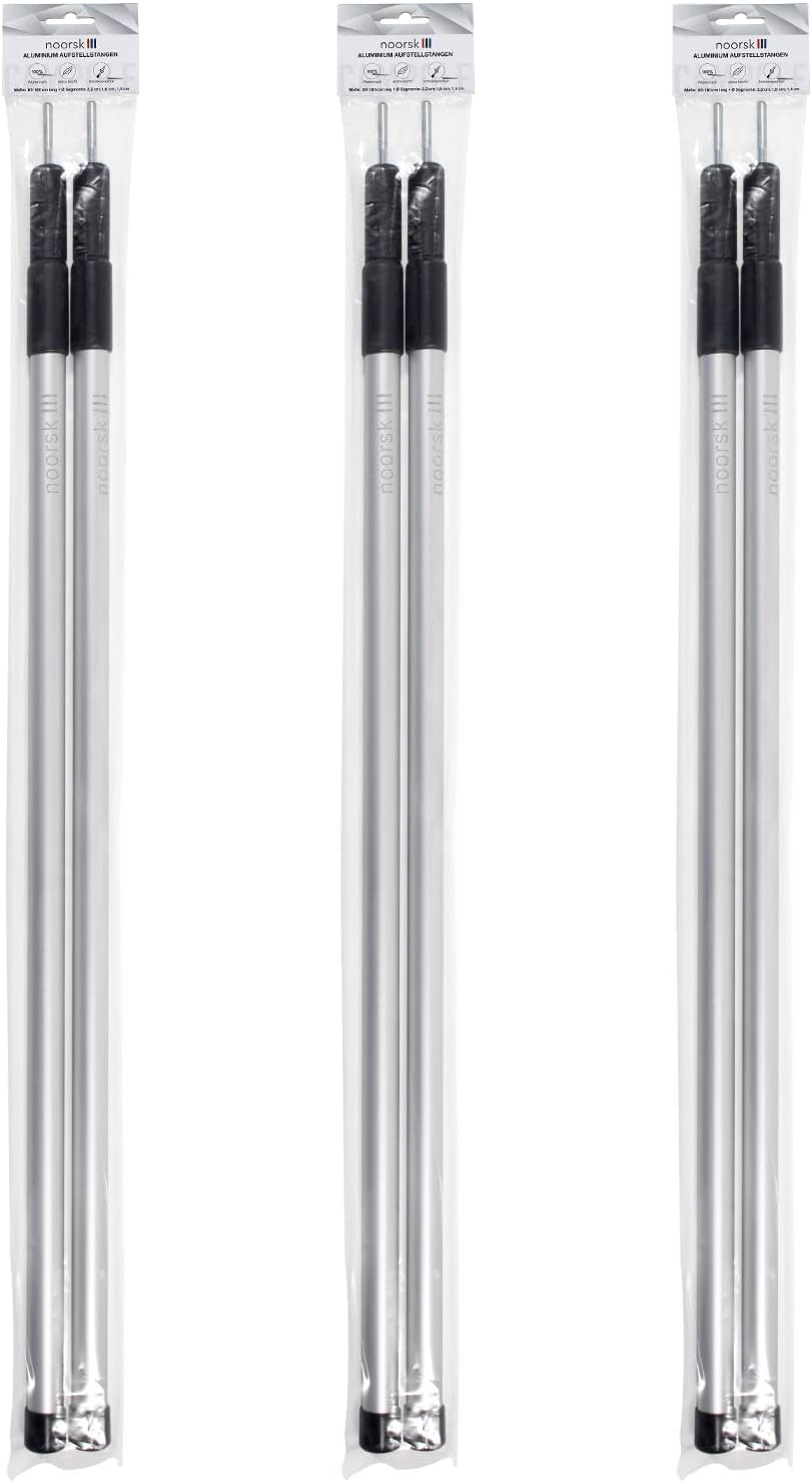 noorsk® Aufstellstangen Set Aluminium 4 oder 6 Stück Teleskopstangen 80-180 cm oder 100-240 cm für V