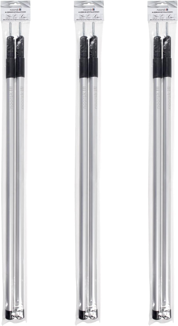 noorsk® Aufstellstangen Set Aluminium 4 oder 6 Stück Teleskopstangen 80-180 cm oder 100-240 cm für V