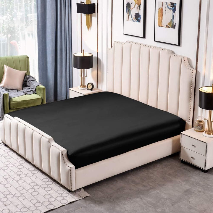 THXSILK Spannbettlaken Seide 25 Momme bis 30cm Matratzenhöhe, Seide Bettlaken aus 100% Reine Seide f