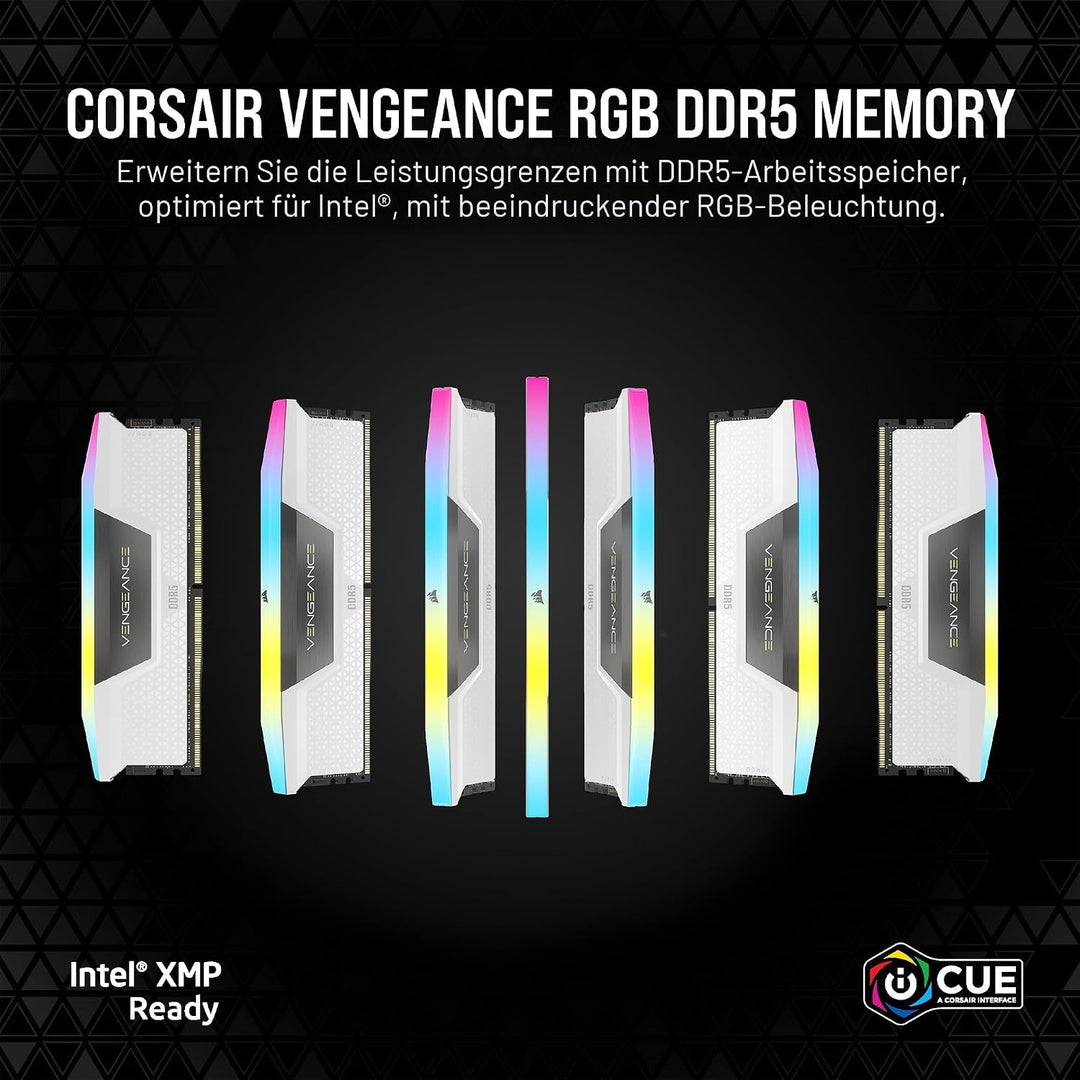 CORSAIR Vengeance RGB DDR5 RAM 64GB (2x32GB) 6000MHz CL30 Intel XMP iCUE Kompatibler Computerspeiche