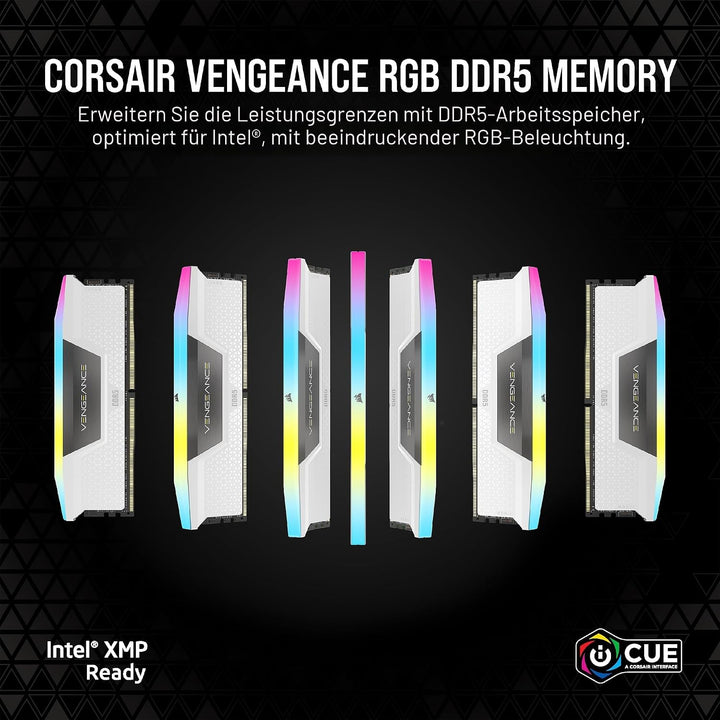 CORSAIR Vengeance RGB DDR5 RAM 64GB (2x32GB) 6000MHz CL30 Intel XMP iCUE Kompatibler Computerspeiche
