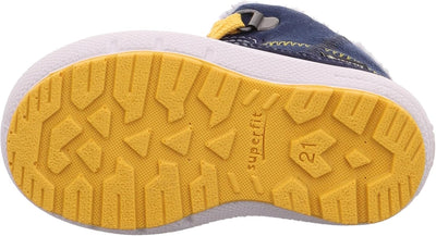 Superfit Baby-Jungen Groovy Warm Gefütterte Gore-tex Schneestiefel 19 EU Blau Gelb 8000, 19 EU Blau