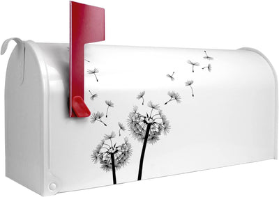 banjado® Amerikanischer Briefkasten - US Mailbox/Letterbox mit Motiv Pusteblume 2 51x22x17cm - Postk