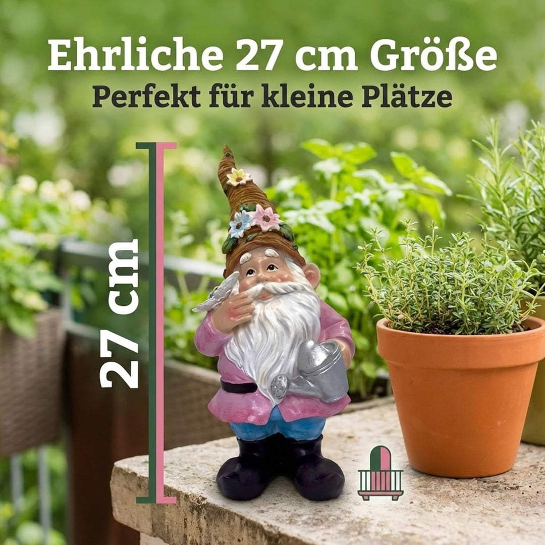 MIJOMA Gartenzwerg Gartengnom GNOME Dwarf Garten Dekoration Gartendeko Wichtel Zwerg für den Garten
