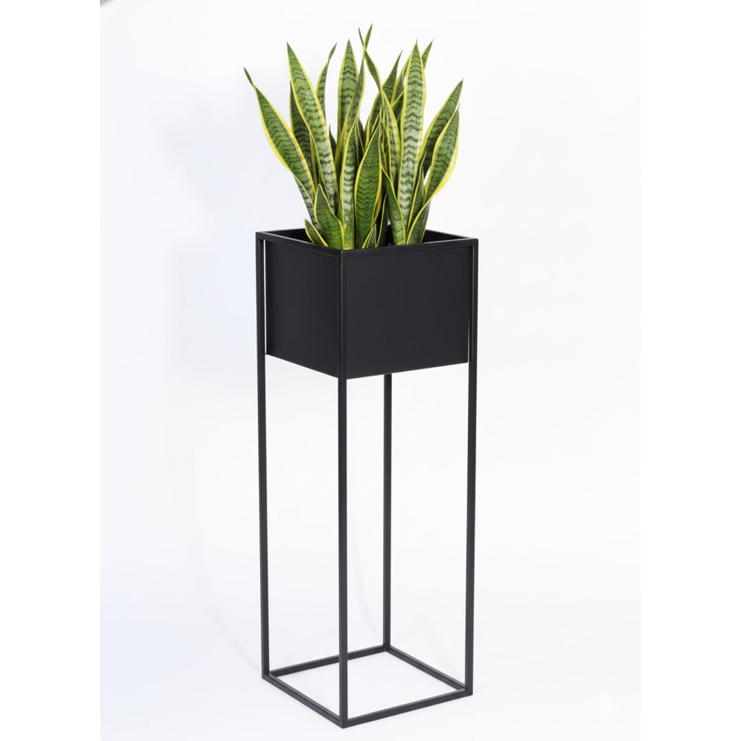 Blumenständer Metall Schwarz Höhe 100 cm - Pflanzenständer - Modern Deko Wohnzimmer - Salon Blumenho