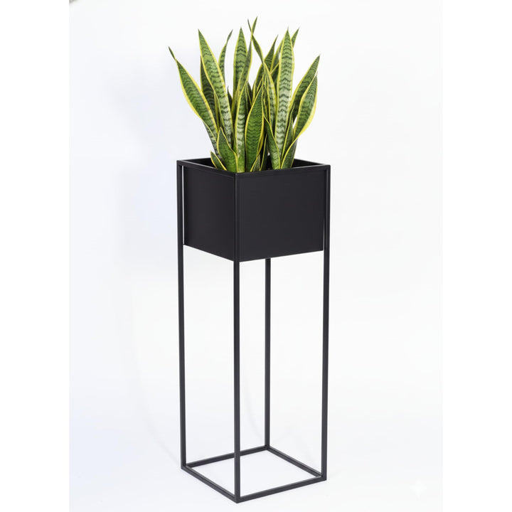 Blumenständer Metall Schwarz Höhe 100 cm - Pflanzenständer - Modern Deko Wohnzimmer - Salon Blumenho