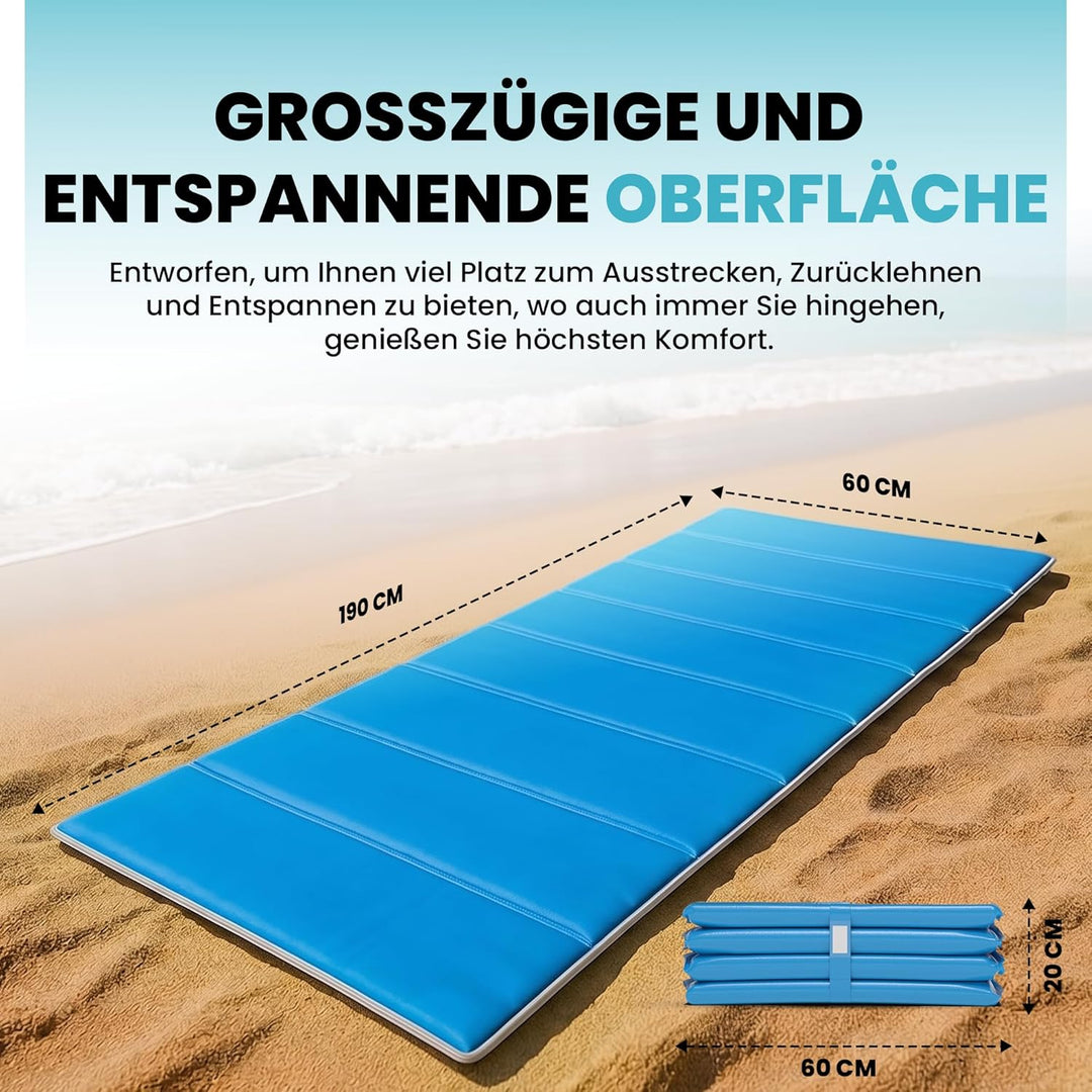 StarK 4in1 Strandmatte Wasserhängematte für Pool und Strand -Faltbare Camping Isomatte 190cm 60cm-Ge