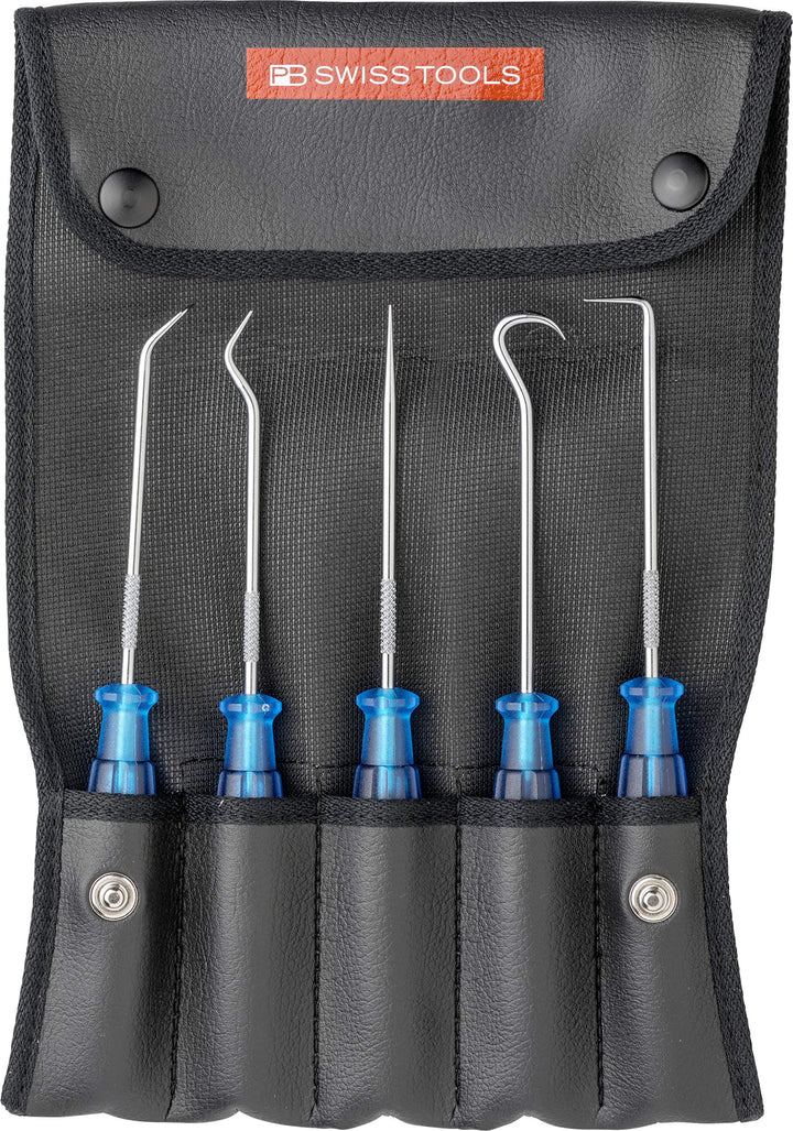 PB Swiss Tools Mini Haken Pick Set (5er Set in Rolltasche), 5er Set in Rolltasche