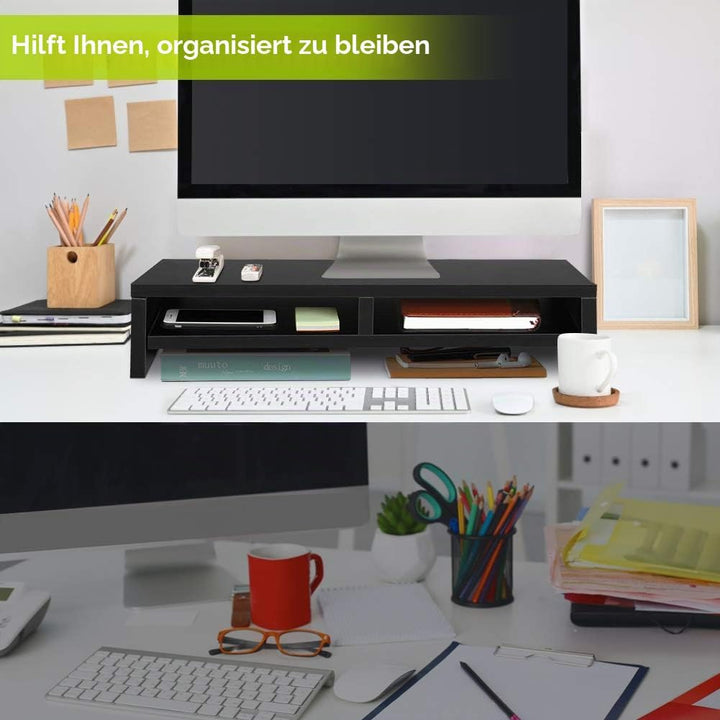 Monitor-Ständer mit Schublade, Bildschirmerhöhung für Computer PC, Laptop-Halterung mit Aufbewahrung