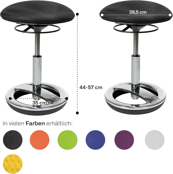 Topstar Sitness Bob, ergonomischer Sitzhocker, Arbeitshocker, Bürohocker mit Schwingeffekt, Sitzhöhe