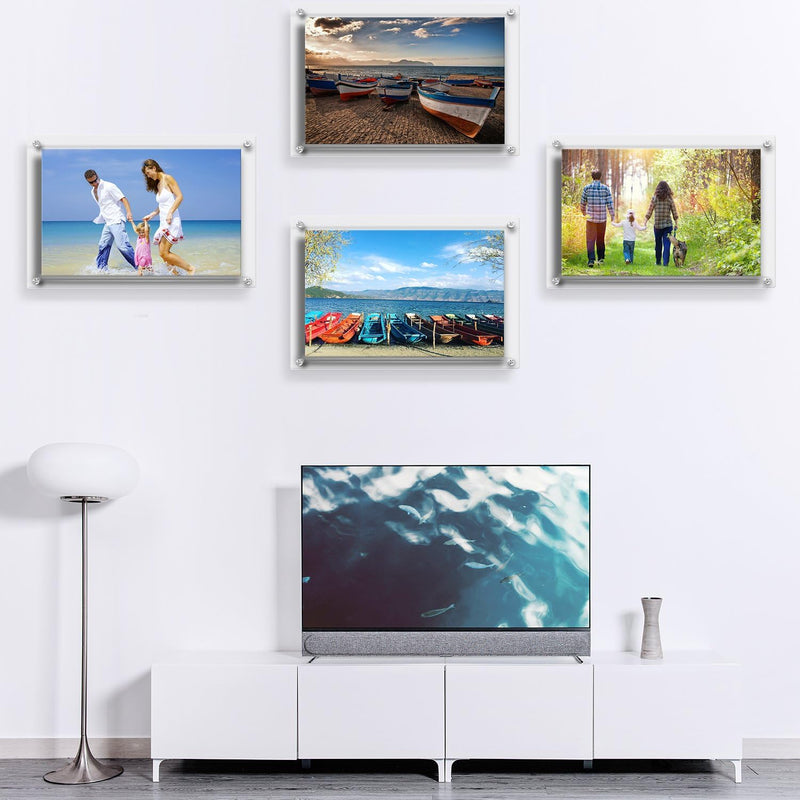 AMEITECH Acryl Bilderrahmen, Doppelte Panel Clear Wandhalter Bilderrahmen hält 32 x 23 cm Bilder A4,