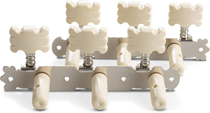 GEWA Mechanik Klassikgitarre Satz, verchromt, Cremefarbener Schmetterlingsknopf