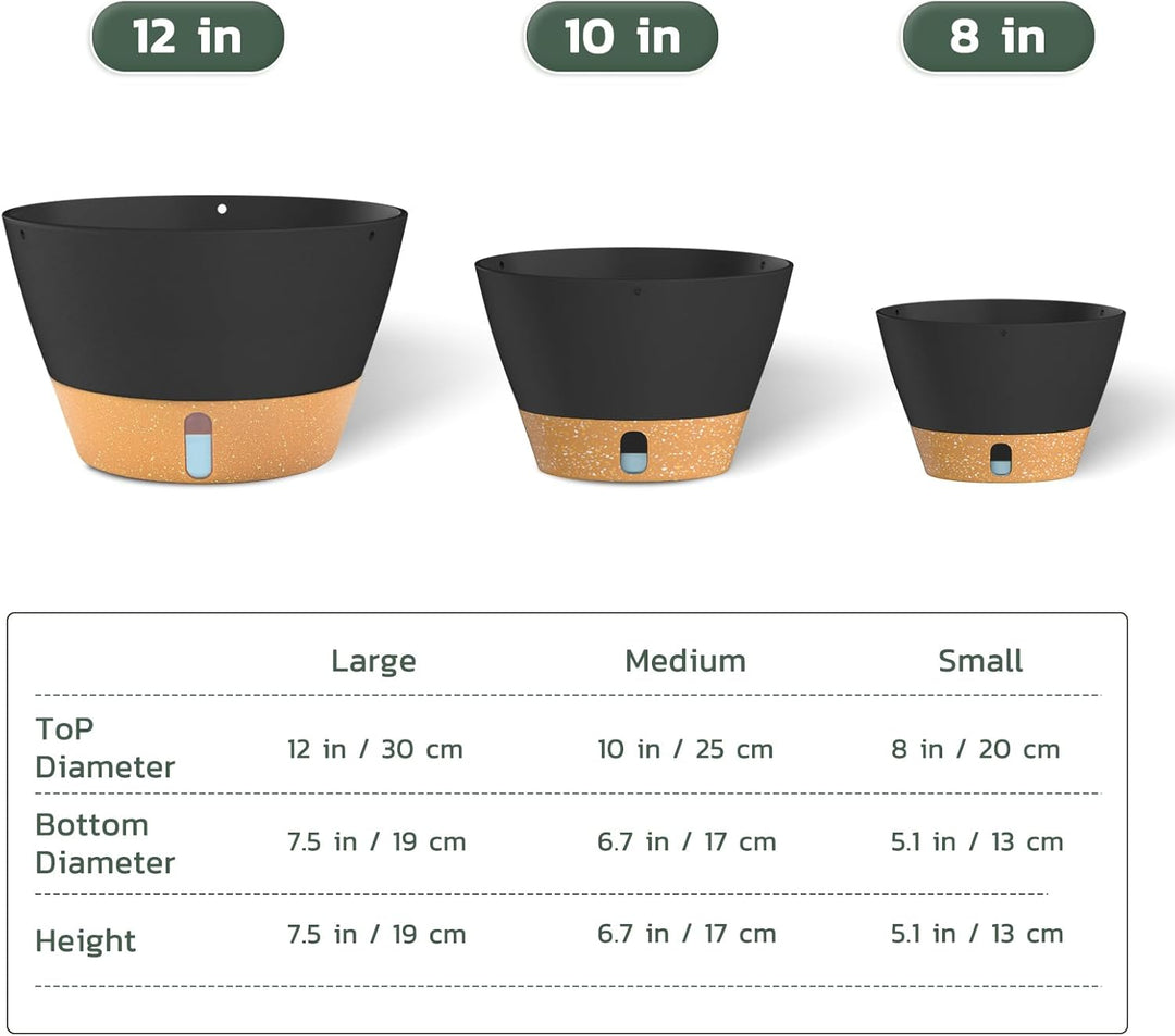 ZMTECH Hängetopf für Pflanzen, 2er-Set Φ20cm Blumentopf Hängend Drainage, Kleine Hängende Blumentöpf