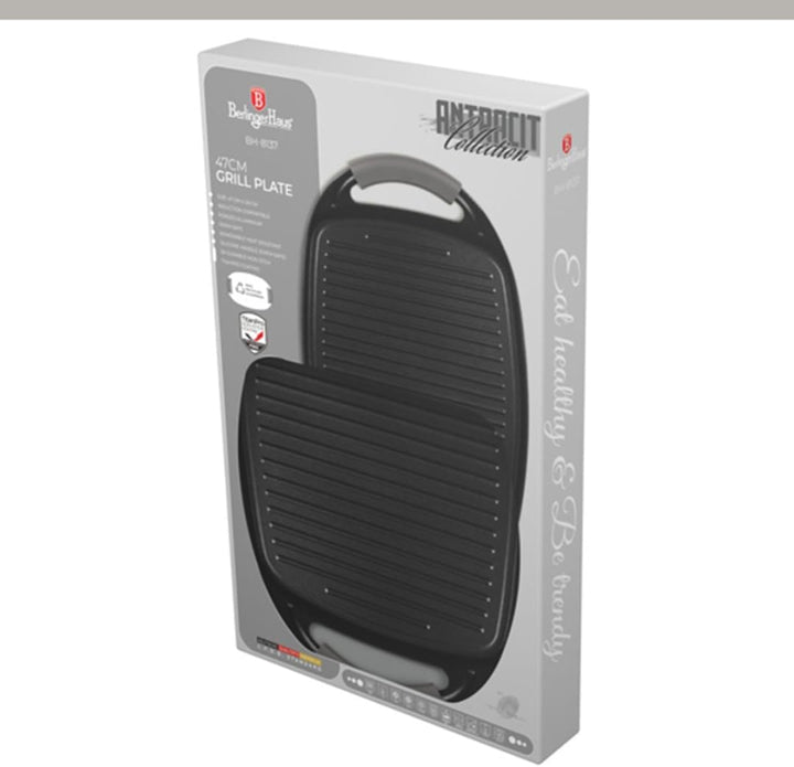 Berlinger Haus 47 cm grosse geschmiedete Aluminium-Grillplatte mit Griffen für Ofen und Induktionsko
